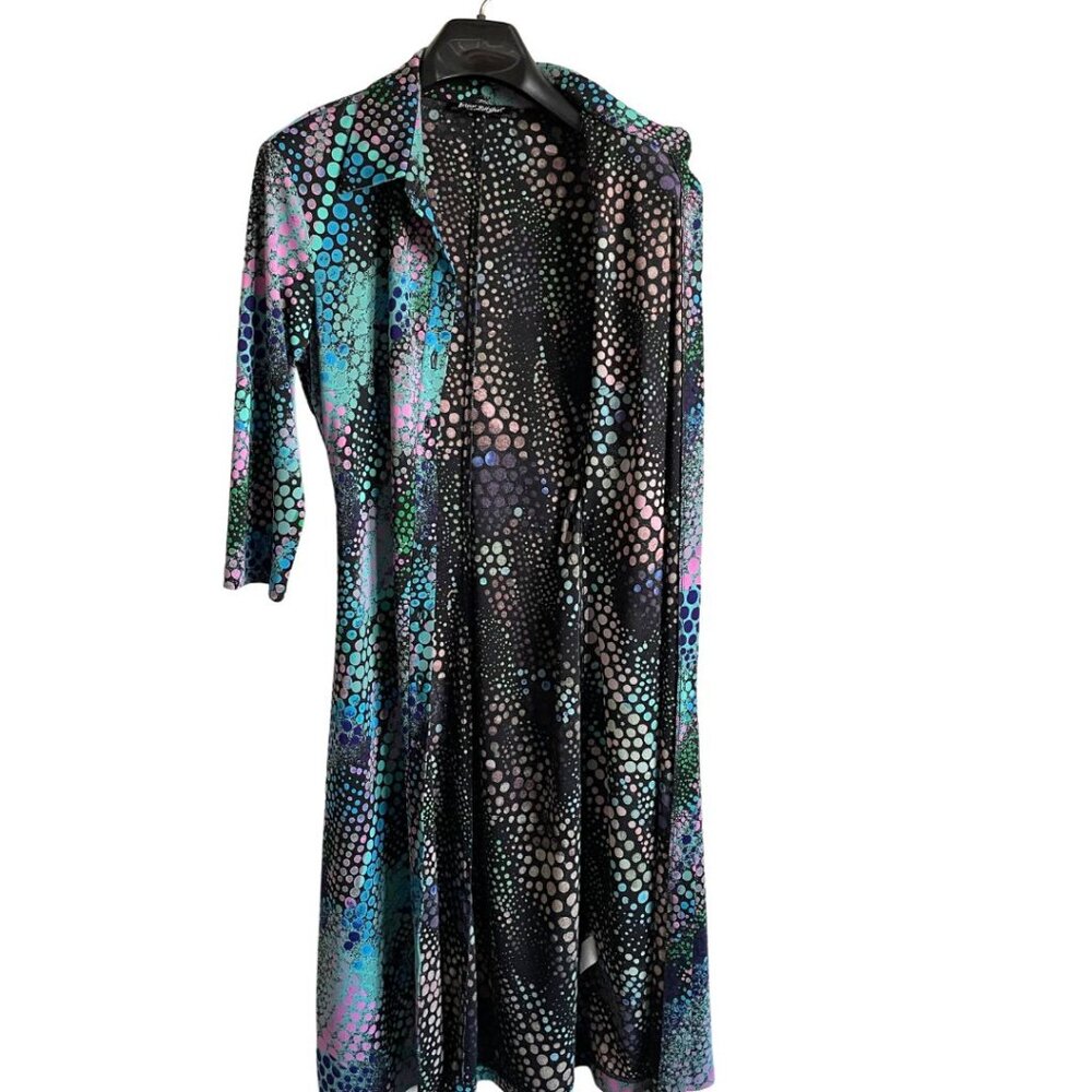 Vintage Y2K Betsy Johnson Black Label 90's Bubble Shirt Dress Size L - Picture 8 of 9